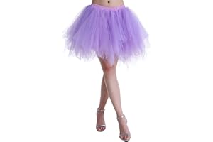 CHICWIND Karneval Damen 80er Puffy Tüllrock Tütü Röcke Tüll Petticoat(MEHRWEG)