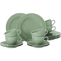 Seltmann Weiden Beat Servizio Da Tavola 12 Pezzi - Piatti In Grigio Perla, Blu Artico E Verde Salvia - Lavastoviglie E Microonde