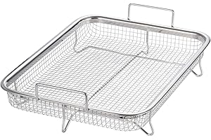 Supremery Four Acier Inoxydable Panier Grill Grille de Gril Plateau du Gril Panier de Cuisson pour la Cuisson à l'air Chaud Faible en Gras dans Le Four