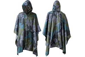 ElifeAcc Waterproof Poncho Multifunctional Rain Poncho Adult Waterproof for Outdoor Activities