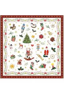 20 Stück Weihnachtsservietten "Frohe Weihnachten", Rot, 25x25 Cm, Biologisch Abbaubar