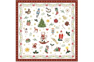 ‎AMBIENTE 20 Servietten Weihnachten Kleine Weihnachtssymbole rot als Tischdeko. Papierservietten mit Motiv. Auch für Decoupage und Serviettentechnik 33x33cm