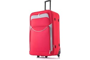 FLYMAX 32" Extra Large Suitcase Lightweight Luggage Expandable Hold Check in Travel Bag on Wheels RED 129L