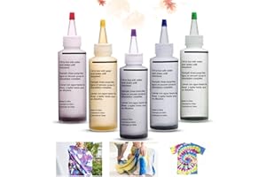 GOCHANGE 5Pcs Tie Dye Kit Kids, 5 Colors with 20Pcs Rubber Bands, 4 Pairs Gloves, Powder Tie-Dye Art Set for Clothes, T-Shirt, Shoes, Socks, Family Creative Activity, Tie-Dye Games