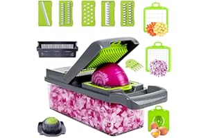 ARBLEL Vegetable Chopper 15 in 1 Onion Chopper - Salad Veg Dicer - Potato Cutter - Kitchen Multifunctional Chopper (Rust Resistant 420j2 Stainless Steel)