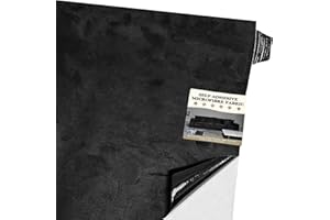 Fondlife Tissu en microfibre autocollant pour cockpit,Tissu en daim autocollant,Extensible tissu velours (Noir, 300x50cm)