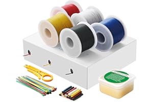 Cable electrico,Cable eléctrico de silicona-HuLuWa cables electricos 20 awg(5 colores x 7 metros),cable trenzado cable de cobre estañado,Para DIY,electrodomésticos, medidores Ect.