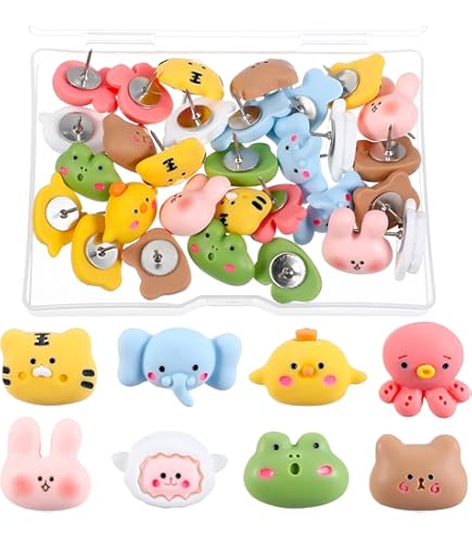 30Pcs Cute Push Pins, Decorative Cute Thumb Tacks Cat & Dog Bulletin Board Pins Funny Animal Cork Board Accessories With Storage Box For Photos - View #6