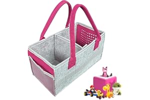 NECXON Mallette de Transport Boîte de Transport Boîte de Rangement avec poignée et Poche Filet latérale Sac de Transport pour kit de démarrage Accessoires Figurines (Rose Rouge)