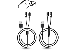daunke 2-Pack 2 in 1 Charging Cable for BLESSOURCE Smart Glasses –Lightweight, Magnetic Adsorption Charging USB Cable,Portable Quick Charge,Sturdy and Durable,Black
