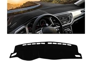 ELDVSUA Armaturenbrett Abdeckung Matte Für VW Für T-ROC Für TROC 2018 2019 2020 2021 2022 2023 Auto-Armaturenbrett-Abdeckung Sonnenschutzmatten Vermeiden Sie Lichtpad(A Black Side LHD)