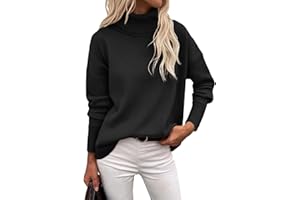Zeagoo Jersey de Cuello Alto para Mujer Otoño Cálido Sueter Invierno Pullover Largo Elegante Casual Punto Sweater