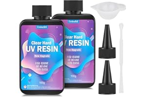 EMINEFELI UV Harz 200g, Upgrade Kristallklar UV-Epoxidharz Harter Kleber, Ultraviolett Solar Schnellhärtende Epoxidharzkleber für Schmuckherstellung, DIY-Basteldekoration, Kunst, Gießen und Beschichtung