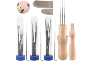 FL HUA Felting Needle Set - 30 Needles (3 Sizes), Dry Felting, Finger Protection for Beginners