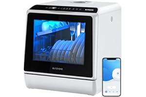 Mini Lavavajillas, BLITZHOME BH-CDW1 Lavavajillas Pequeño Portátil Control Smart App, 6 Programas, 5L Tanque de Agua,2 Modos de Suministro de Agua, Lavavajillas Compacto para Cocina Oficina RV Cámping