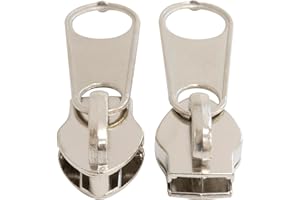 AERZETIX - Lot de 10 curseurs N°10 non verrouillables pour fermeture éclair à glissière spirale | en métal de couleur argent | accessoire pour vêtements sacs projet de couture et décoration