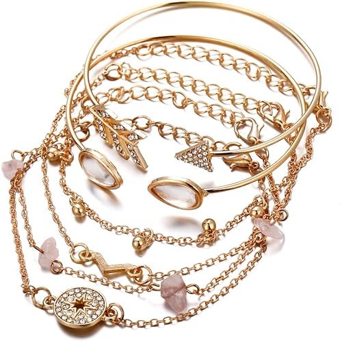 Shining Diva Fashion Latest Stylish Multilayer Gold Plated Bangle Bracelet for Women and Girls (rr14669b) Set of 6