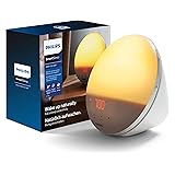 Philips Wake Up Light - Light Alarm Clock with SmartSleep Technology, 5 Natural Alarm Sounds, Coloured Sunrise Simulation, FM Radio and Reading Lamp (Model HF3519/01)