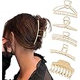 5 Stück Große Haarklammer，WELROG Rutschfeste große Haarspangen für Damen Mädchen Haar Jaw Clips für dickes Haar Dünnes Haar (