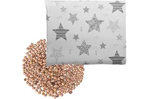 ‎AMINATA BALANCE Aminata Balance Wärmekissen Kirschkernkissen Sterne - Nacken Schulter Rücken & Bauch | Mikrowelle | klein 24x18 cm | Baumwolle | Kinder & Männer & Frauen | hell-grau