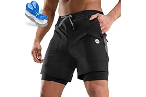 Nepest Mens Mountain Bike Shorts 4D Padded MTB Bicycle Biking Cycling Loose-fit Gel Padding Shorts with Zipper Pockets