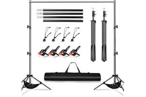 Heysliy Fotohintergrund Ständer Set 3x2m – Verstellbares Hintergrundsystem für Fotografie, Foto Hintergrund, Backdrop Stand, Hochzeit & Party Deko mit Tragetasche