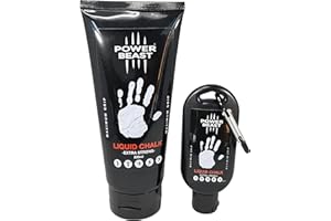 POWER BEAST Magnesie Liquide | Liquid Chalk | pour la Gymnastique, Escalade, haltérophilie, Escalade, Crossfit, Pole Dance et Le Fitness, 50 ML supplémentaires.