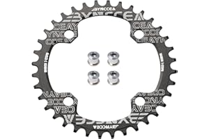 Bynccea Round Chainring 104 BCD 32T 34T 36T 38T Narrow Wide Bike Single Chainring Compatible with 8 9 10 11 12 Speed Mountain Bike Road Bike Fat Bikes MTB BMX