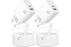 ARCCRA 30W 2-Port Schnellladegerät Ladekabel für iPhone 14 13 12 11 Pro Max Plus Mini, iPhone XS XR X SE 8 7 6, iPad, AirPods, Schnellladekabel Ladegerät Charger USB-C USB-A Netzteil mit 2M Kabel (4Pack)