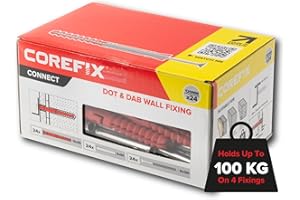 Corefix 24 x 120mm Heavy Duty Dot & Dab Wall Fixings - Plasterboard Over Blockwork Wall Plugs & Screws - For TV Wall Bracket, Radiators, Shelving & More - Holds 100kg On 4 Fixings