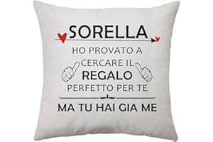 ACONESONG Sorella Regali Copricuscino - Regali per Sorella Compleanno e Festa della Mamma