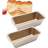 2 Pcs Stainless Steel Bakery Molds, 7.5 x 3.5 x 2 Inch Small Box Shape Cake Pan Rectangular Loaf Pan Pan Non-Stick Coating Ba