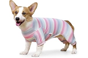 Hipet Hunde-Onesie nach Operationen, für weibliche und männliche Bauch-Wunden, Body mit Ärmel, verhindert Lecken, Beißen, E-Halsband, Alternative Schlafanzug für kleine und mittelgroße Hunde (pink, M)