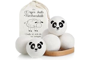 MAISITOO 6 palline XXL di feltro extra large in lana di pecora, per asciugatrici, palline naturali in lana di pecora, riducono le rughe e riutilizzabili, antistatiche, riducono il tempo di asciugatura
