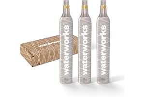 waterworks 3 x Silver CO2-Zylinder I Geeignet für SodaStream* u.v.a Wassersprudler I Für bis zu 60 L pro Füllung *Nicht für Quick Connect