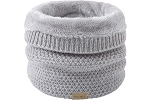 HYUET Cache-Cou Hiver Écharpe Circulaire Tricotée Tour de Cou Col Épaisse Cache Cou Doublée de Tube Écharpe en Polaire Thermique Doux Hommes Femmes Hiver pour le Ski Moto Vélo