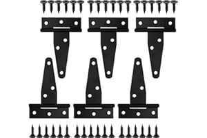 XhjzgcTech (7.5cm/3in) Bisagras de puerta de metal, 6 unidades, color negro, para puerta de cobertizo, puerta de granero, puerta de jardín, bisagras
