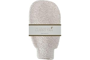 Bamboo Exfoliating Mitt by Lusso Tan. Body Scrub Exfoliator for Bath or Shower. Wash and Brush Tan from your Body and Face With Scrubber Mitten. Eco Friendly, Cleansing Dead Skin Remover.