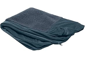 FurHaven Fodera di ricambio per letto per cani in sherpa e ciniglia, colore blu Orion, taglia L