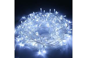 SYCEES Catena Luci LED 23M 200LED Luci Natalizie Bianco Freddo Stringa Luci 8 Modalità IP44,Catena Lumonosa Decorazione Albero Natale Matrimonio Giardino Patio Mostra Feste