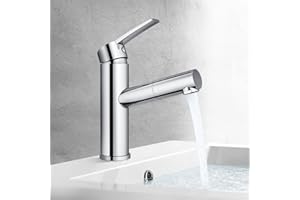 Homelody Wasserhahn Bad armatur mit herausziehbarer Brause zum Haarewaschen Einhebelmischer Waschtischarmatur Badarmatur Warm Kalt Mischbatterie Chrom Waschbeckenarmatur für Badezimmer