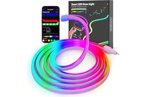 Kangtaixin Neon Ruban LED 2m, RGB Bande LED avec Contrôle APP Contrôle, Flexible Étanche Découpable Synchronisation Musicale Bandeau Lumineuse Led pour Intérieur Déco Maison