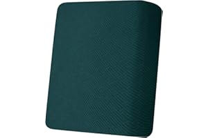 CHELZEN Stretch Sofa Seat Cushion Cover, Fitted Sofa Cushion Slipcovers, Couch Cushion Covers, Replacement for Individual Cushion Furniture Protector (1 Seater, Blackish Green)
