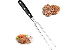 YINGLUOEU Forchetta da Carne Forchetta da Arrosti con Manico Forchettone per Barbecue in Acciaio Inox per Arrosto Tacchino Maiale Pollo Cena Cucina, CN-020201
