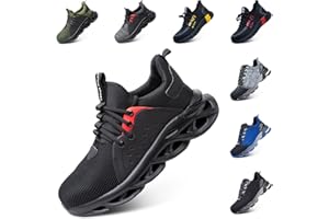 HITMARS Zapatos de Seguridad para Hombre Mujer Zapatos de Trabajo Calzado de Seguridad Zapatillas Seguridad S2 S1 S3 Puntera de Acero Nergo Azul Gris Verde Rojo Amarillo Tamaño 36-48