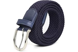 AnJuHoPa Ceinture élastique unisexe élastique tressée taille 3,3 cm de largeur décontracté boucle de ceinture sans nickel - Medium