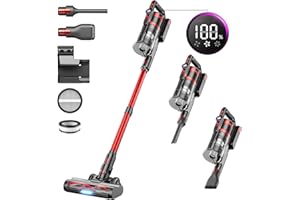 HOMPANY Cordless Vacuum Cleaner,40Kpa/500W Cordless Hoover with LED Display,Up to 55 Mins,7-Stage Cyclone Filtration, 2024 Newest Dual Handle Powerful Stick Vacuum for Hard Floors/Carpet/Pet Hair
