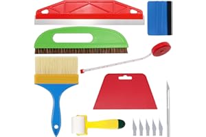 DAOOZHU 15-teilig Tapezierwerkzeug,Tapetenglättungswerkzeug Set Professionelle Tapeten Handwerkzeugsatz,für Klebekontakt,Tapeten,Fensterfolie