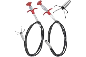 KGGZKG 200cm/90cm Greifer Flexibel Krallengreifer 2 Stück Rohrreinigungsspirale Abflussspirale Greifer Zange Teleskop Drain Cleaner Toiletten Spirale Teleskopgreifer für Küche Bad Abwasserkanäle