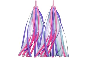 SURALIN 2 Pezzi Pompon Decorativi per Bici per Bambini, Strisce per Pompon Streamer per Manubrio Scooter, Accessori Bici Bambina Accessori Bici Bambino